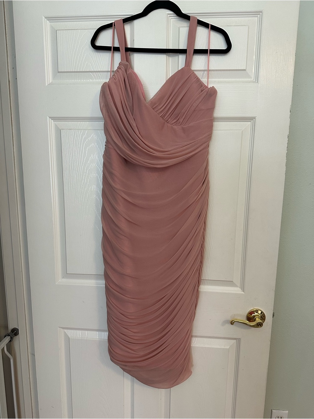 Fashion Nova Dusty Rose Ruched Midi Dress